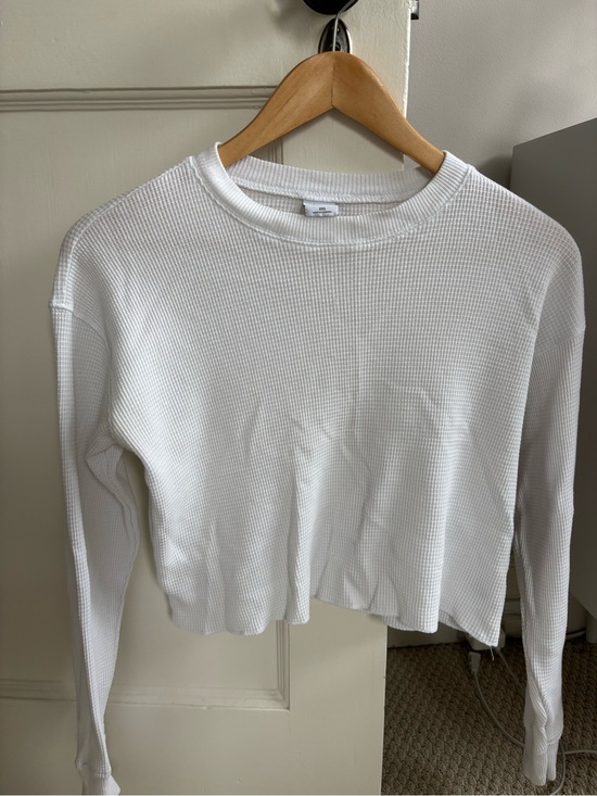 TNA Tops - TNA White Waffle Long Sleeve Crew Top